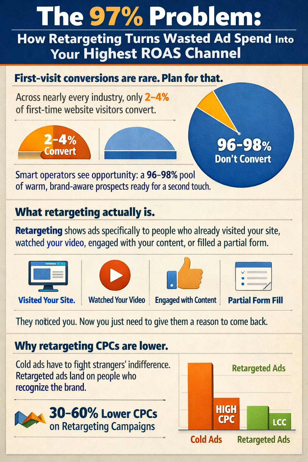 The 97% Problem: How Retargeting Turns Wasted Ad Spend Into Your Highest ROAS Channel