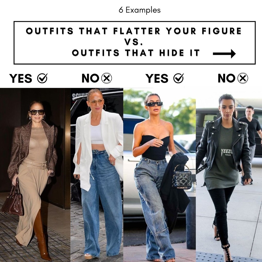 Outfits That Flatter vs. Outfits That Harm

💭Do you know your body shape?
💭What&rsquo;s your biggest challenge when it comes to finding clothes that fit well?

🤙Need help? DM me.
- I style women around the world - online &amp; in person
- I run &l