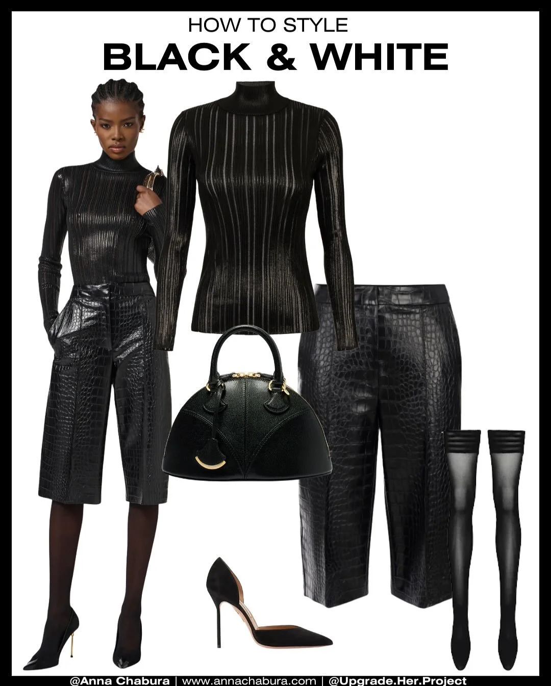 Best styling tip for black &amp; white outfits? Mix your textures. Always. 🖤🤍

It&rsquo;s the easiest way to make a monochrome look feel expensive, modern, and actually interesting on camera.

I love a full black outfit (always have). But truth is,