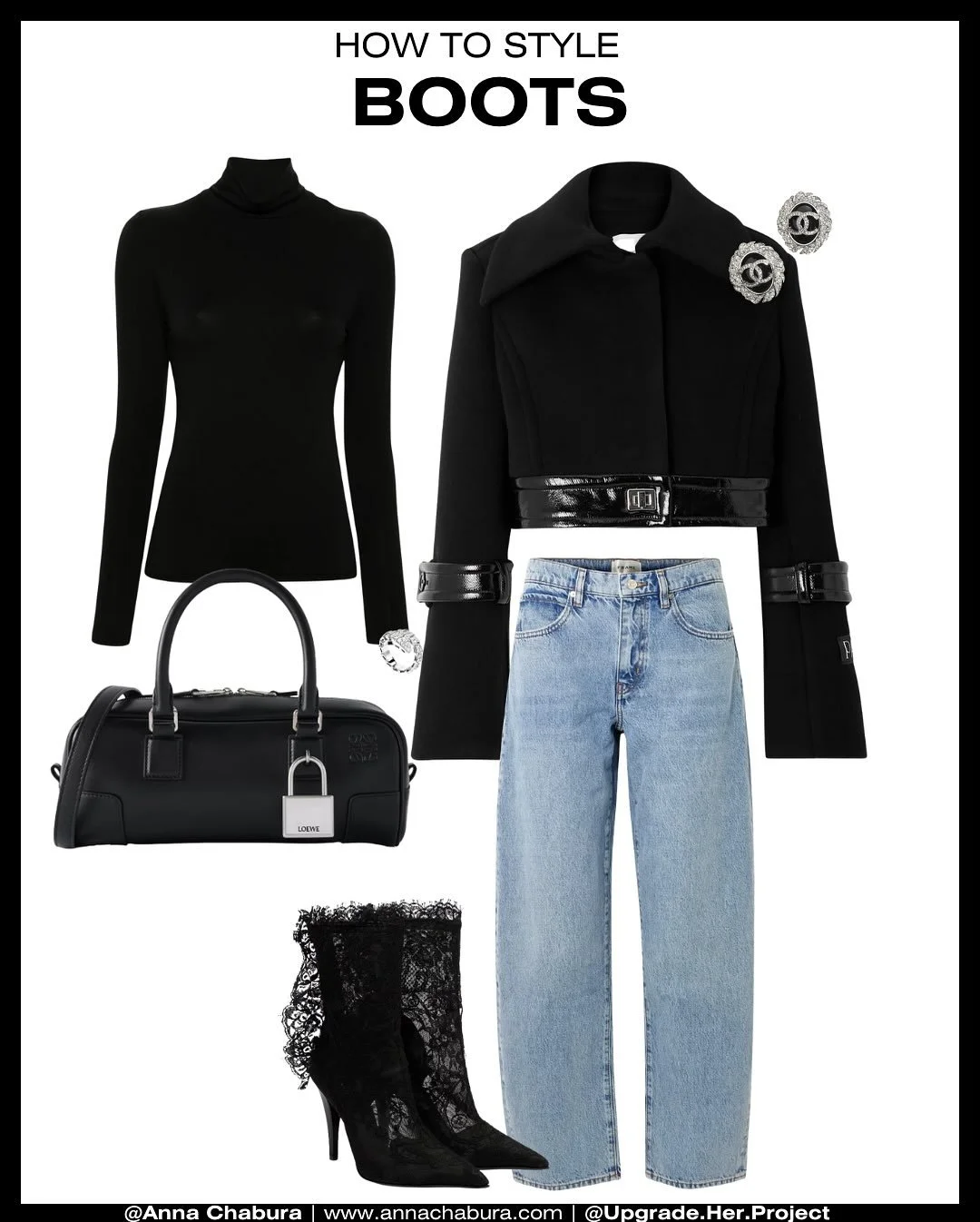 BOOTS! My personal weakness 😎🖤🖤🖤
 Honestly, I could style everyone in boots all year round 😅 For me, good boots are worth investing in just as much as a bag. If I had to choose between spending on a coat or boots? Boots win.
 Because at some poi