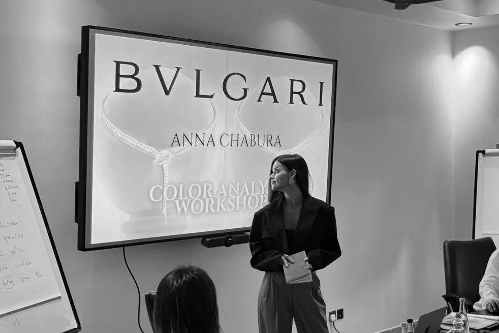 Anna Chabura — color analysis workshop for BVLGARI, Dubai. Personal stylist and image consultant in Dubai