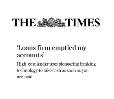 The Times:  Loan firm emptied my accounts