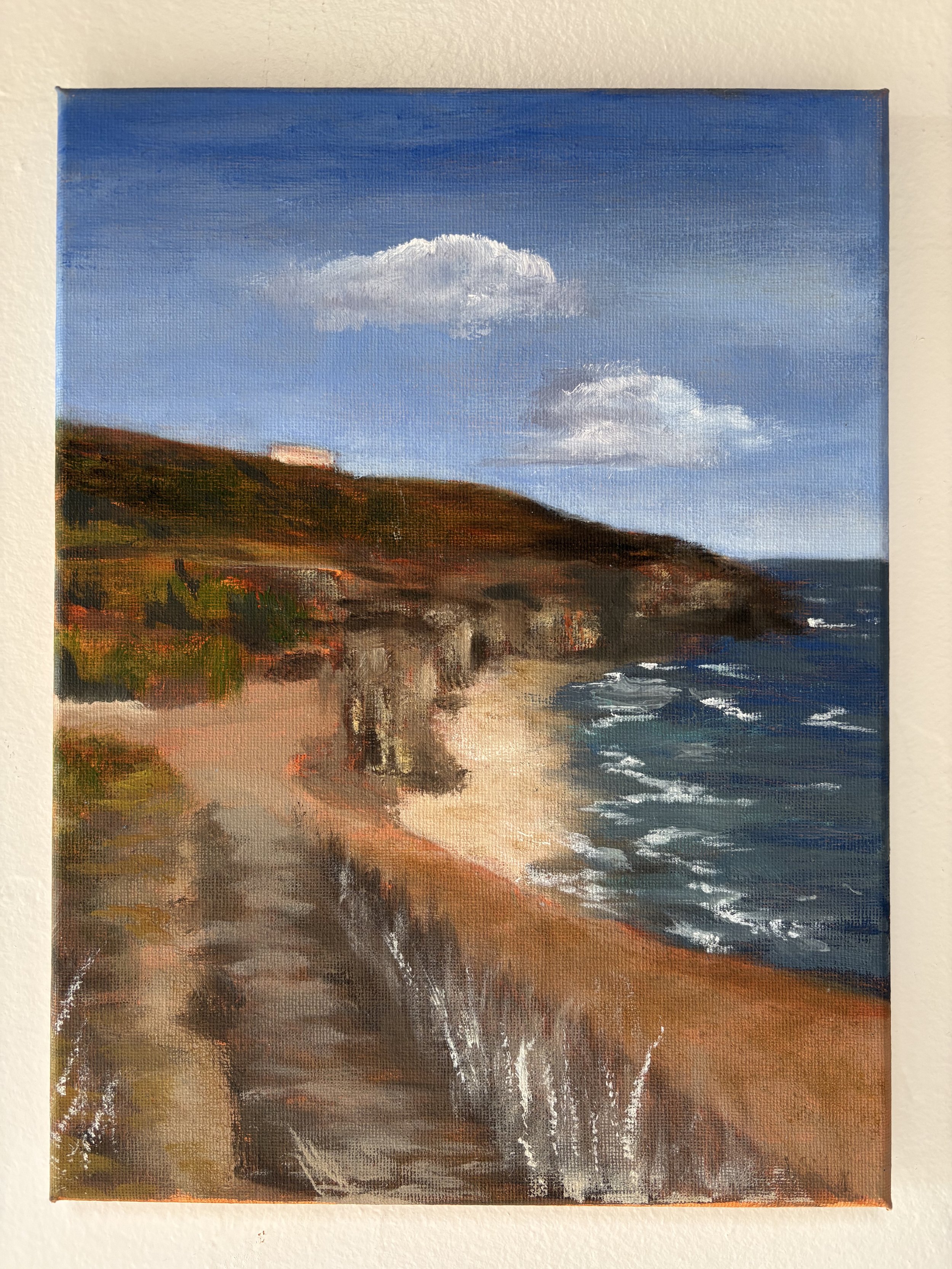  garbage beach, sunset cliffs, san diego  9’’x12’’  oil on canvas  by Georgie Jepson    Prints available soon    
