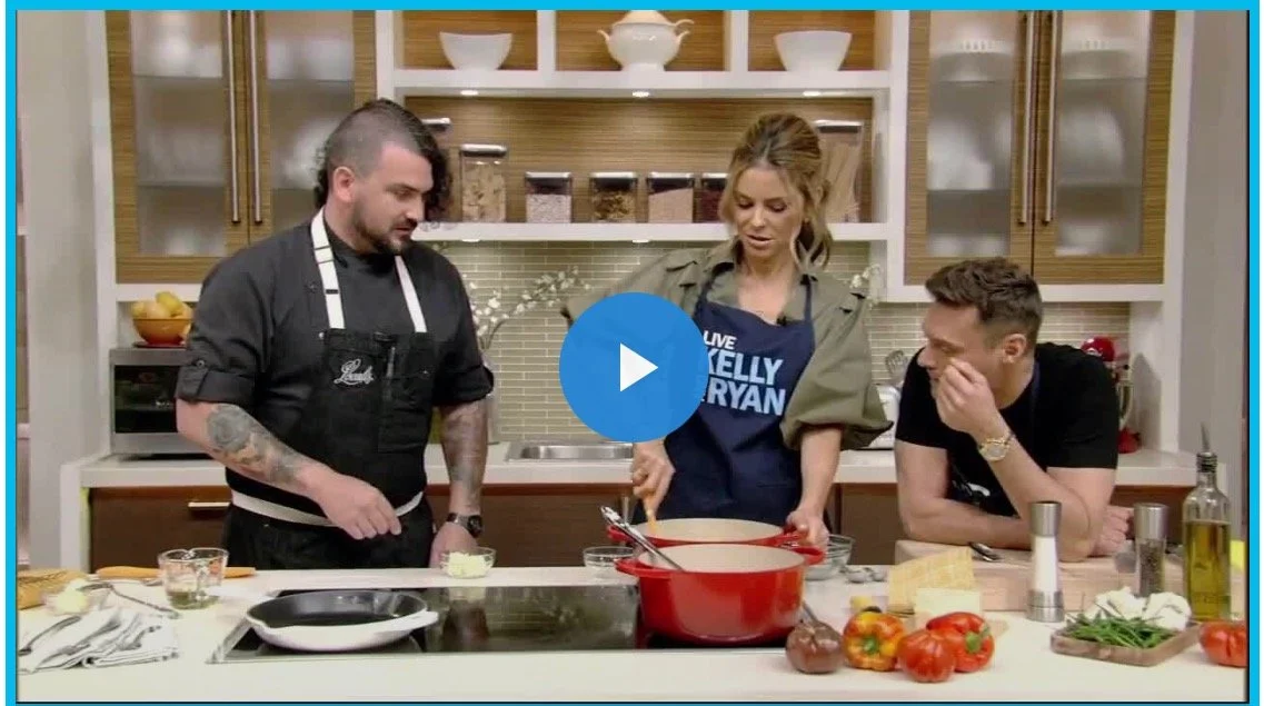 Live with Kelly and Ryan | Chef Makes Pan-Roasted Fluke with English Pea Risotto