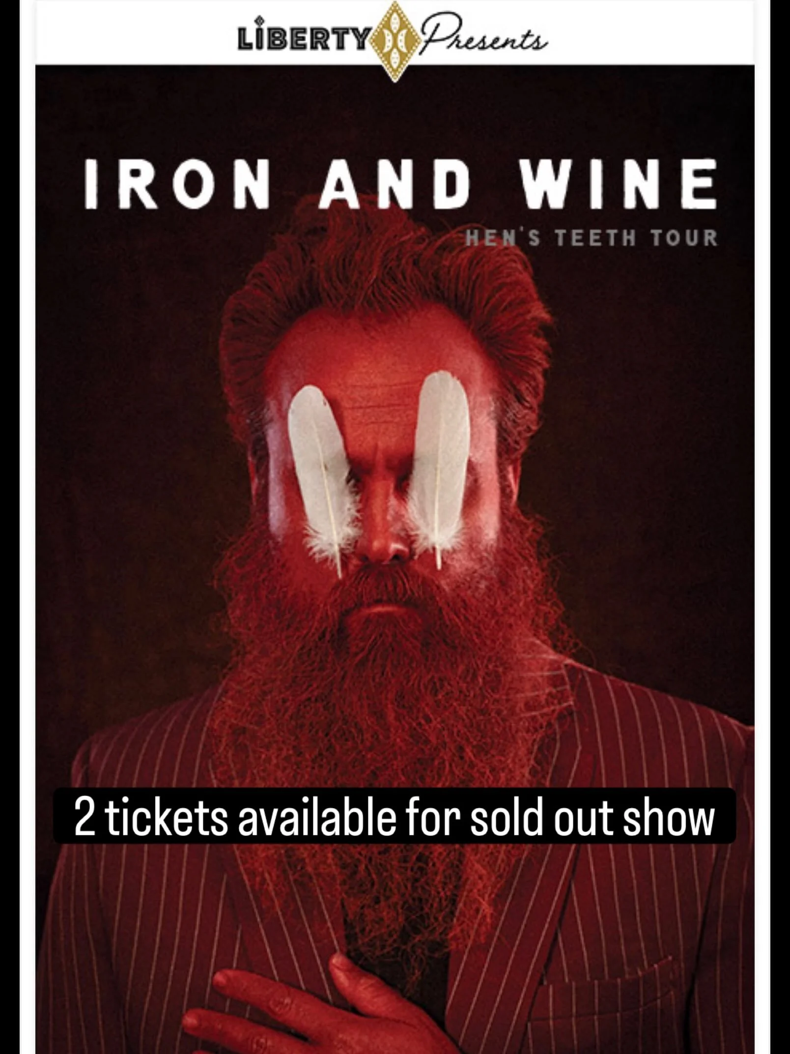 We sadly can&rsquo;t go to the concert because it falls on the same night as my gallery opening at Royal Nebeker, October 15th. Great seats. DM me if you are interested.