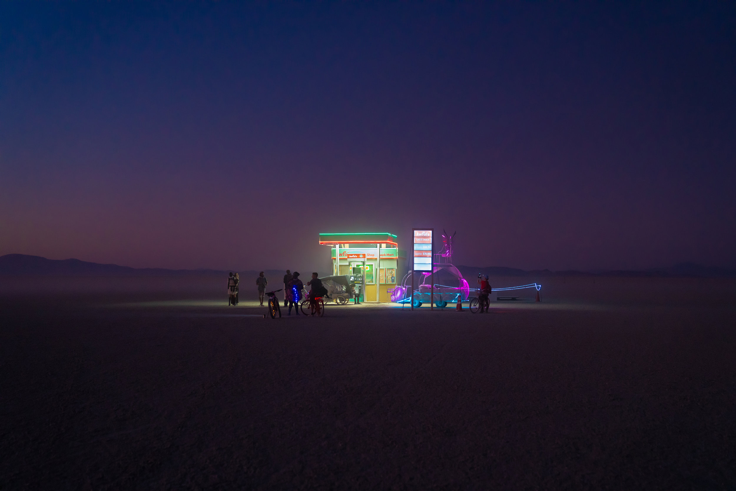 Burning Man 2019 - Awful's Gas & Snack - Last gas station in the universe