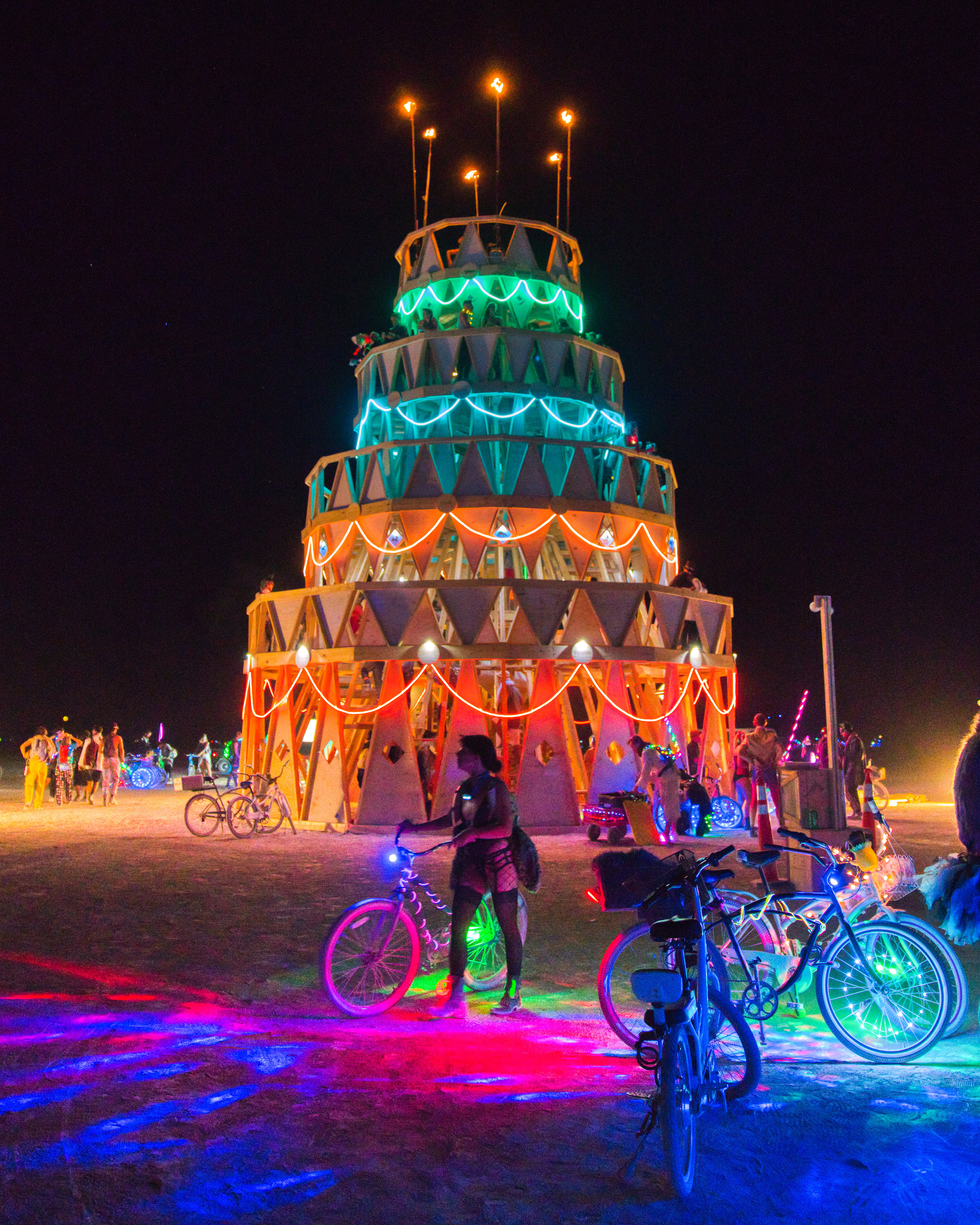 Burning Man 2019 - Megacake at night