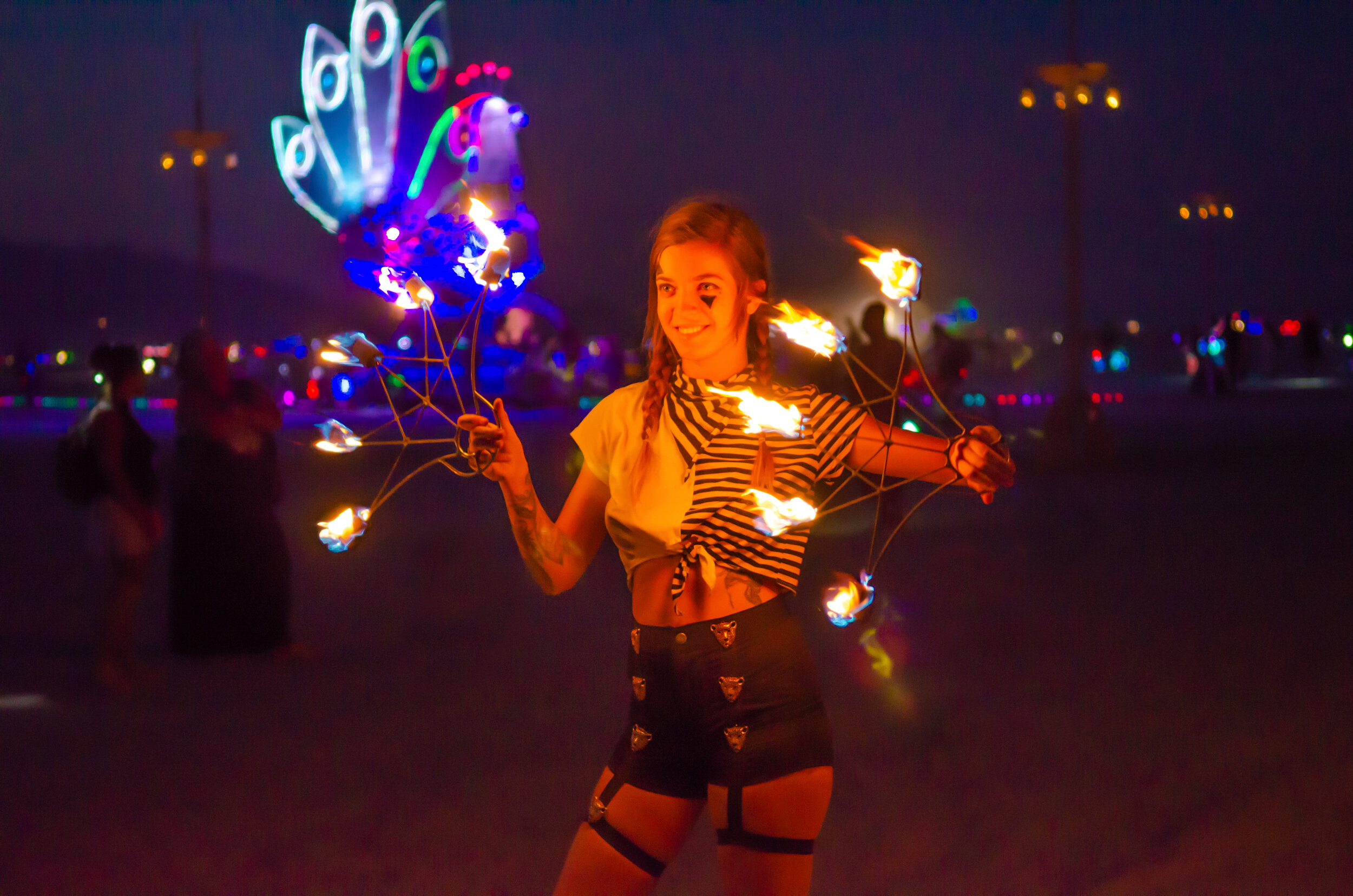 Burning Man 2018 - Fire Fingers Girl