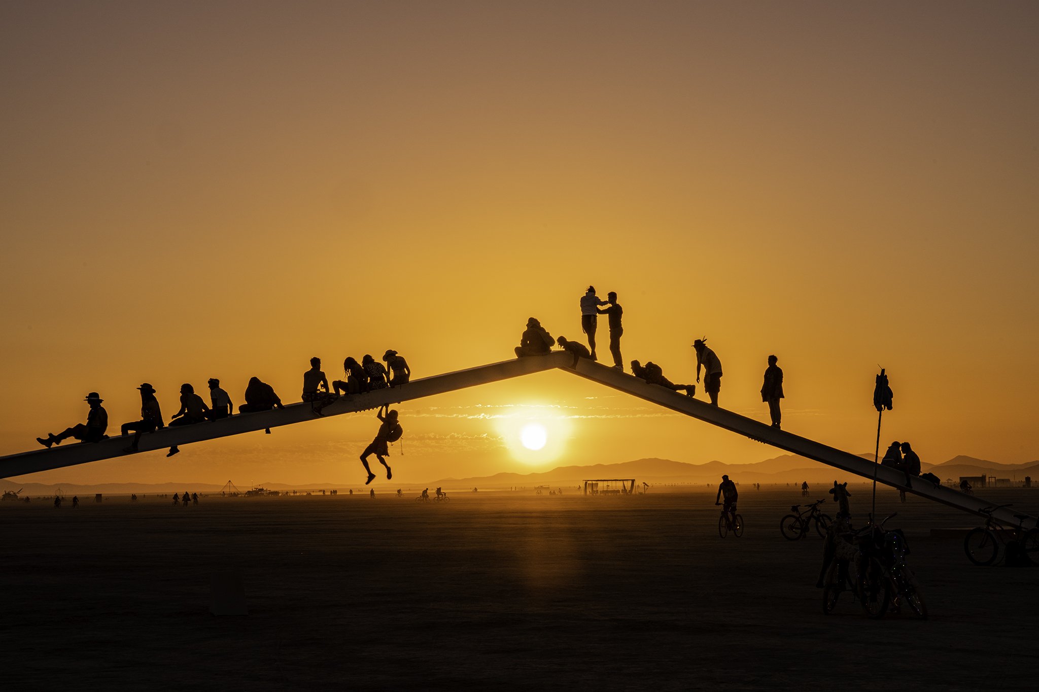 Burning Man 2022 - The Beam at Sunrise