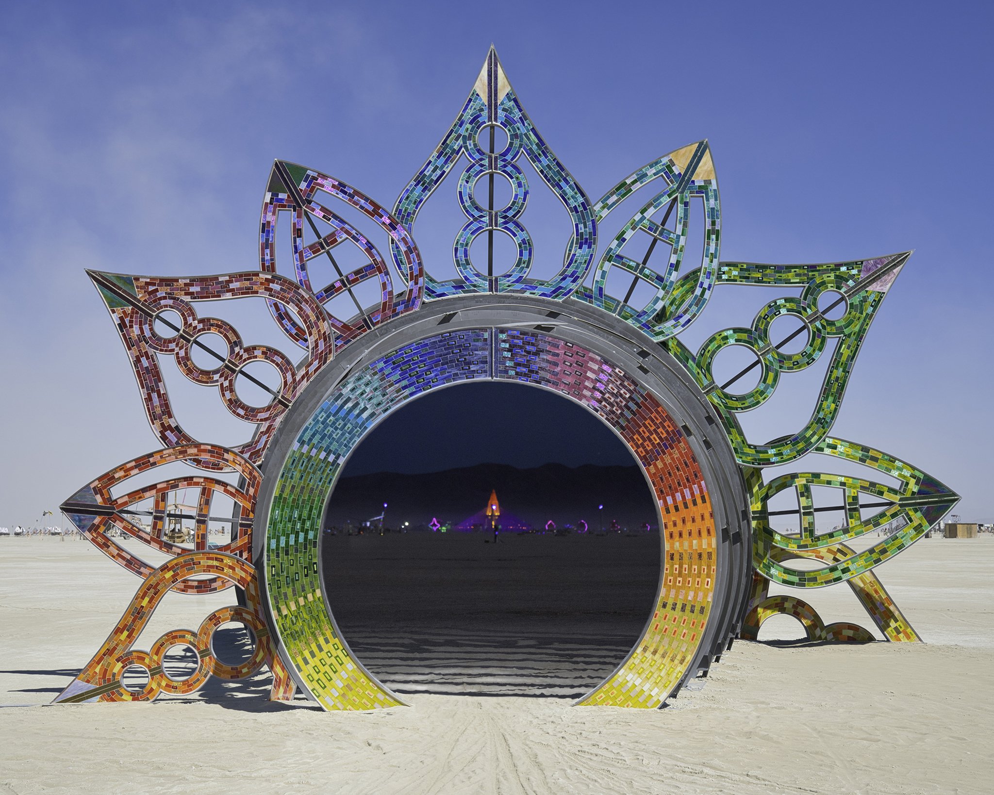 Burning Man 2022 - Petaled Portal - Day to Night