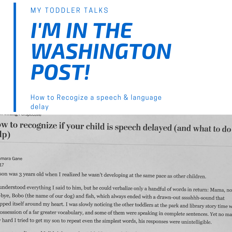 I’m in the Washington Post: How to Recognize a Speech and Language Delay