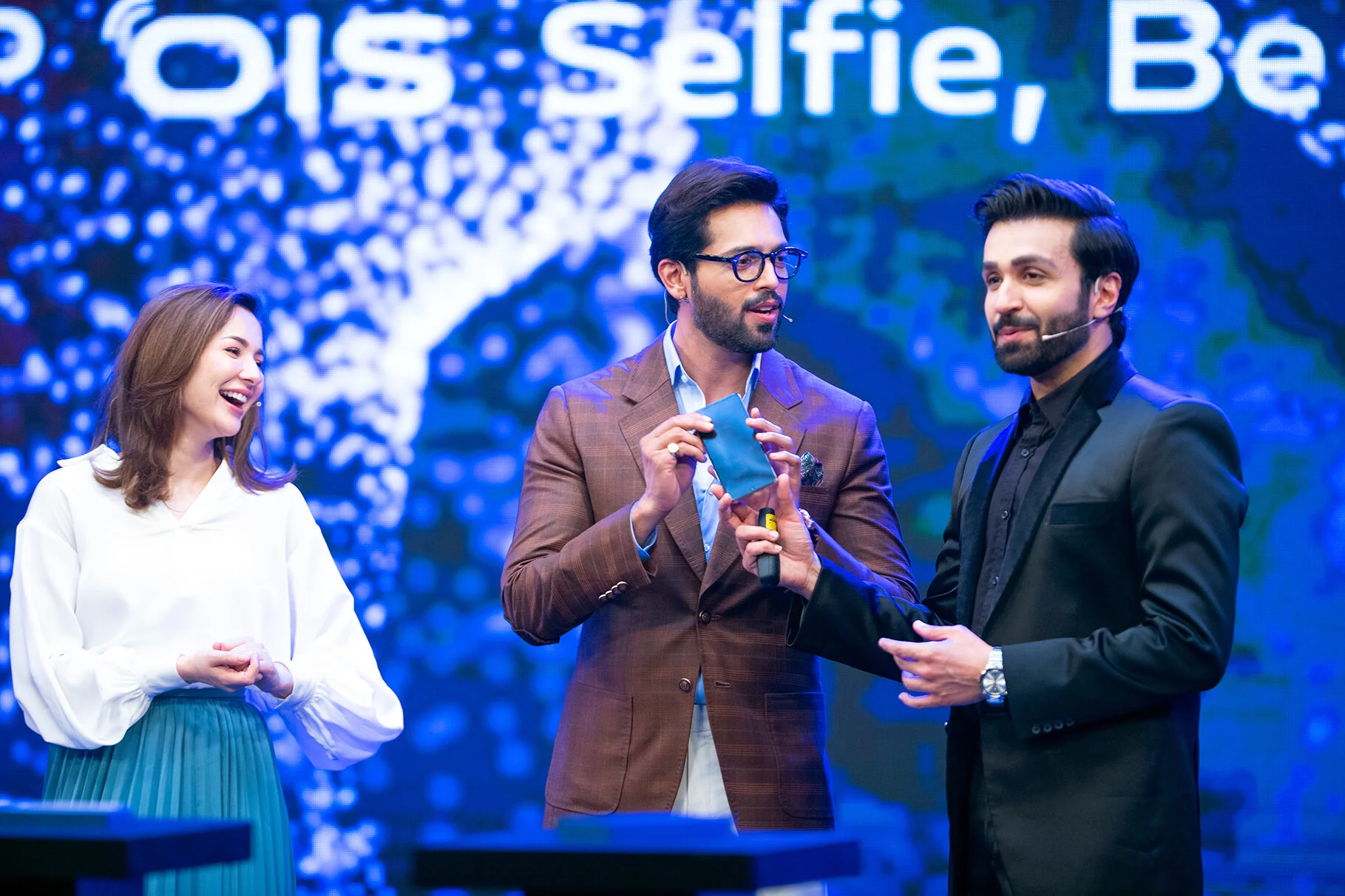 The Host Of the Show Asfar Rehman with Fahad Mustafa & Hania