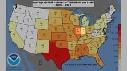 No Evidence That Weather Extremes Becoming More Frequent or Intense: (5) Tornadoes
