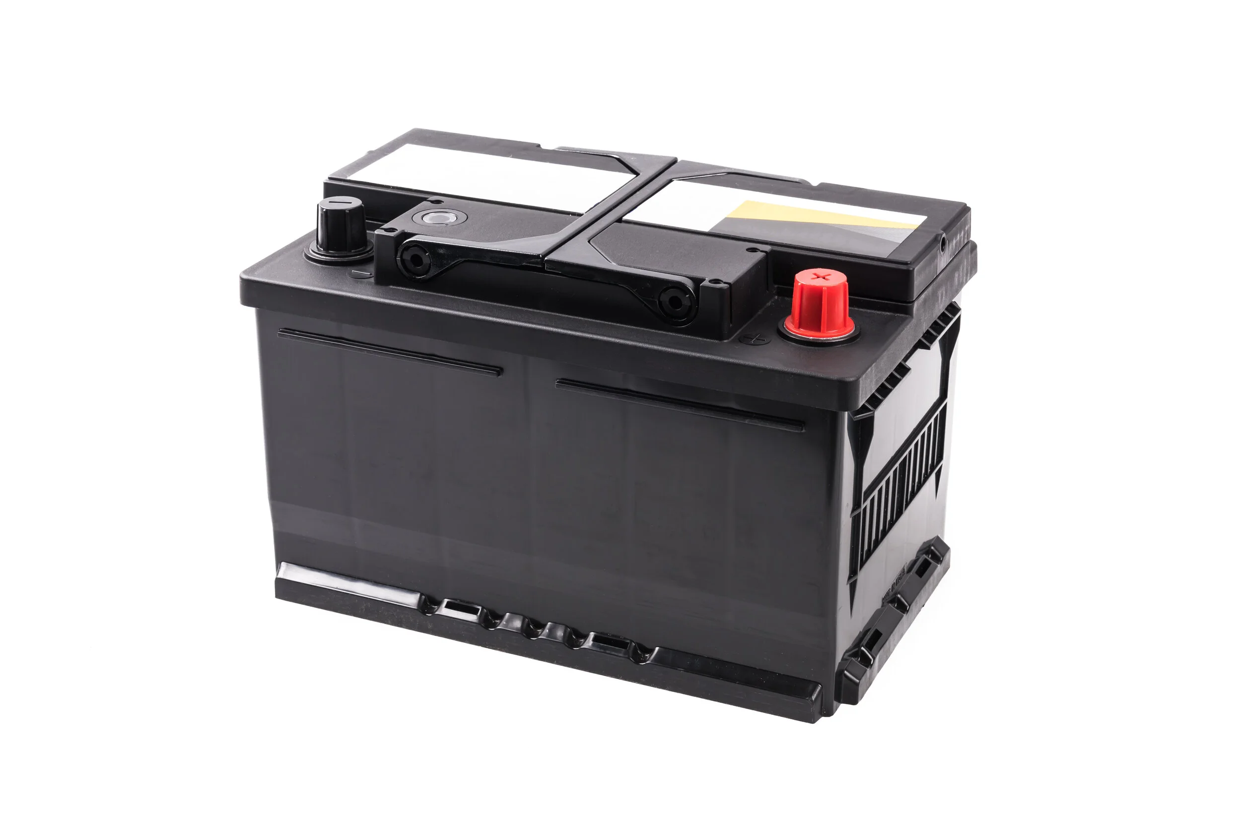 Car battery isolated on white background.
