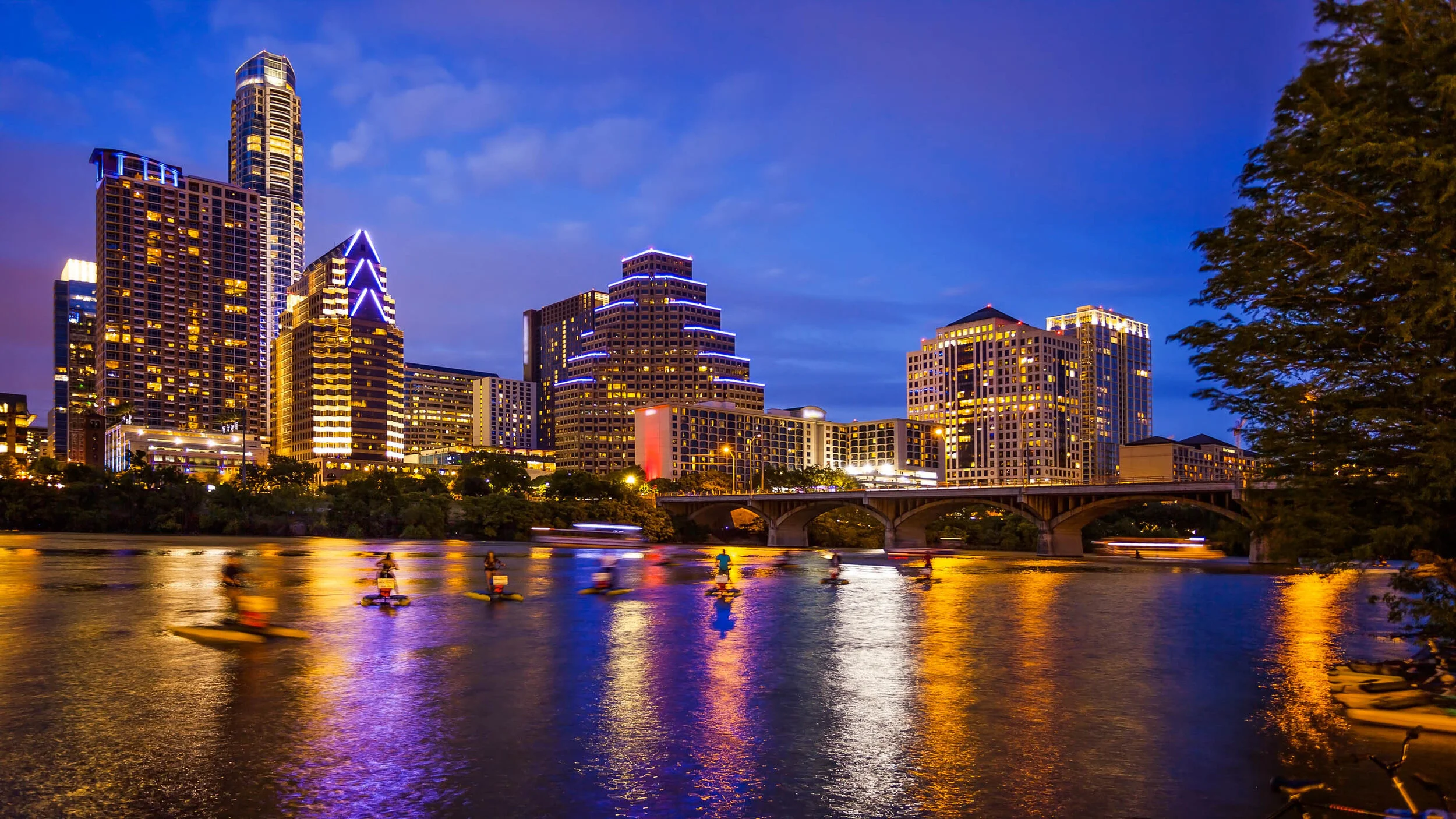Austin, Texas Downtown Skyline at Night