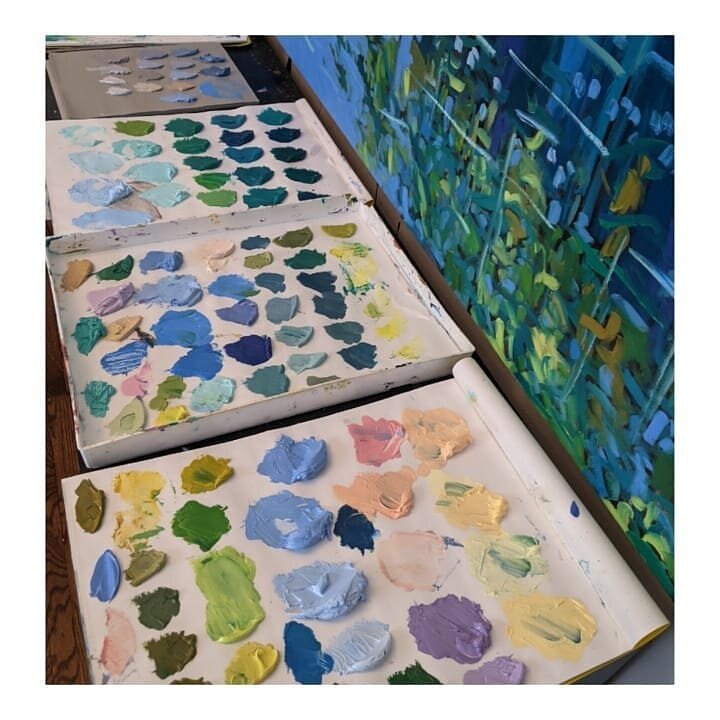 Day 4 - #meetthemaker2021 - on my desk
.
My desk is typically covered in blobs of pre-mixed oil paint. Now an essential part of my process, I love the inspiration that comes just from looking at my palette and picking and choosing complimentary or co