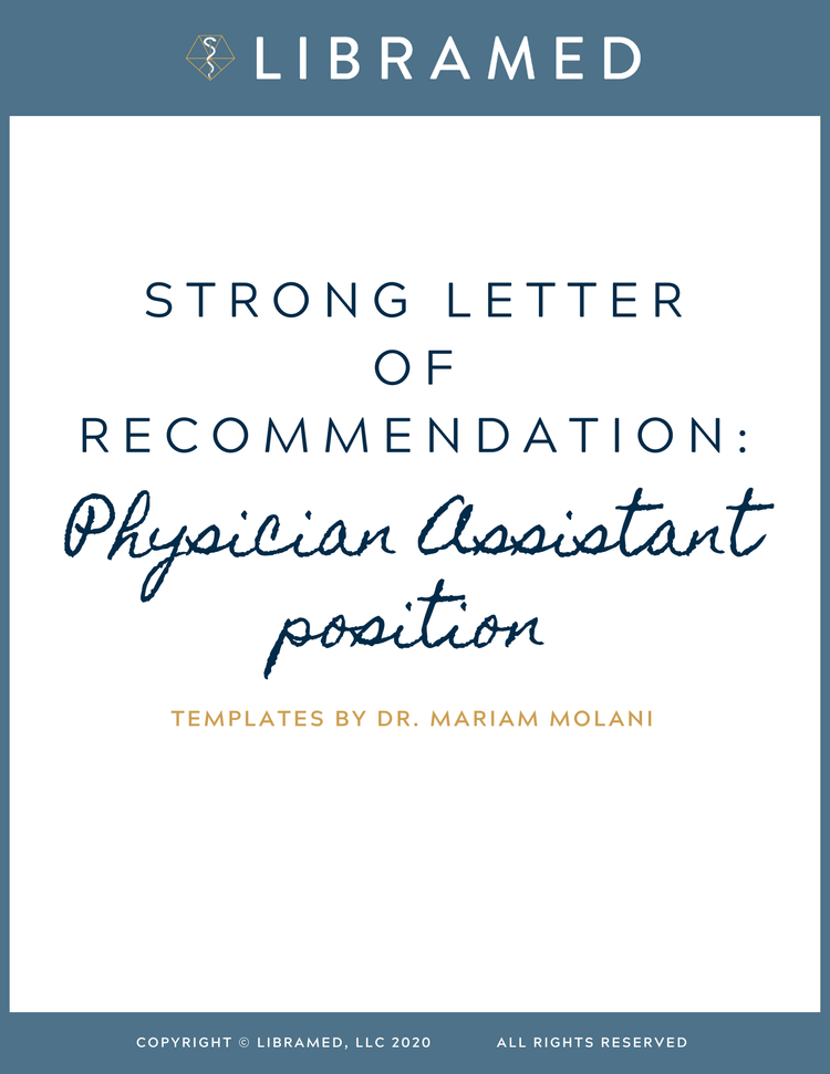 Pa Position Strong Letter Of Recommendation Libramed