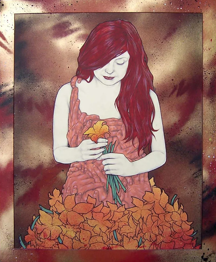 ‘Sarah’. Framed painting on card ‘09