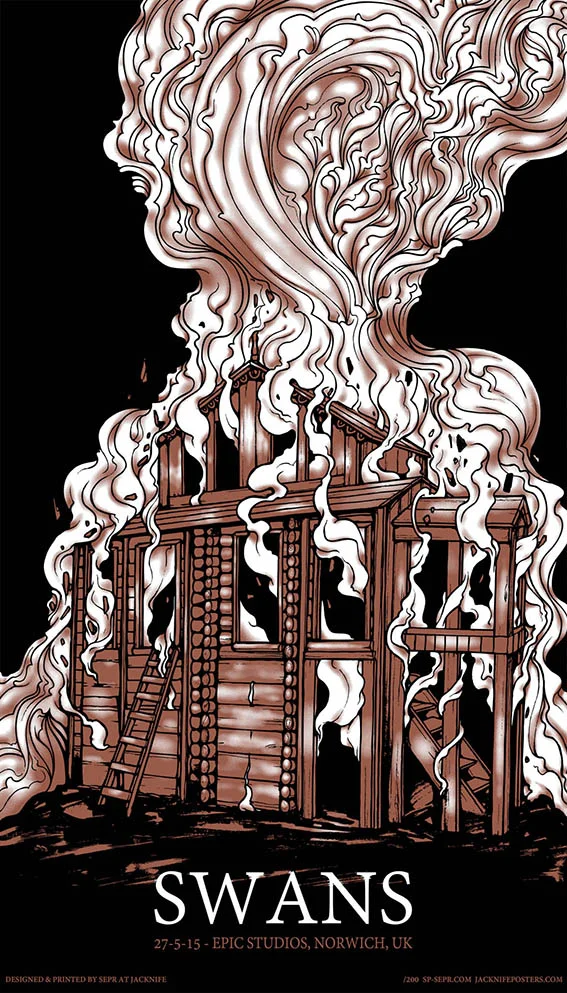 Swans gig poster. 2 Colour screen print ‘15