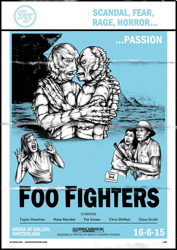 Foo Fighters gig poster. 2 Colour screen print ‘15