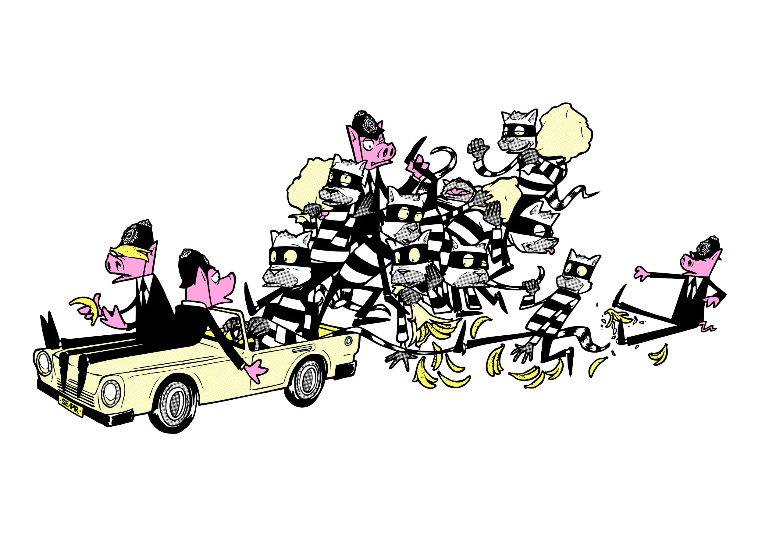 ‘A Conspiracy!’ 3 Colour screen print ‘19. Available through Bristol 24/7