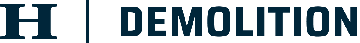 Logo with the words 'H' and 'Demolition' on a white background.