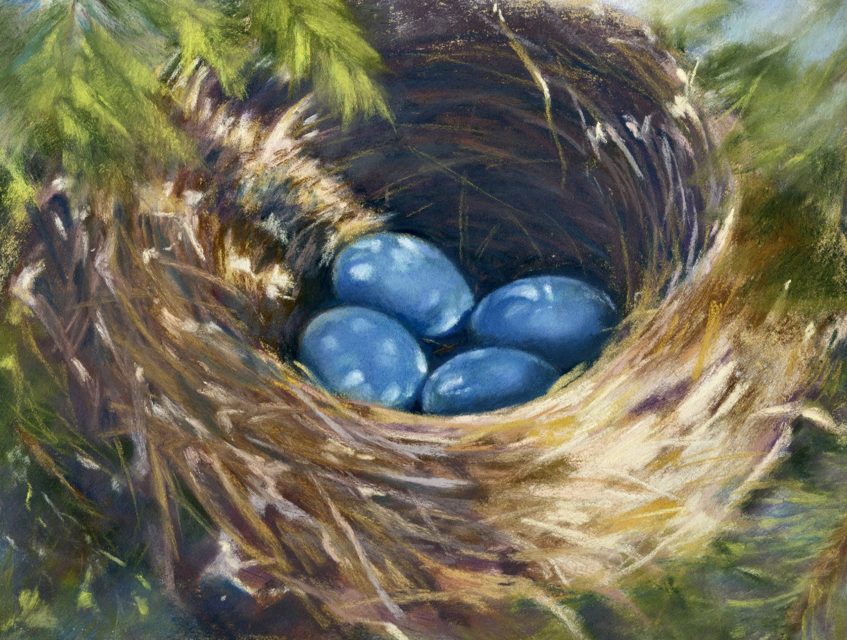 "Robin's Nest" in pastels 