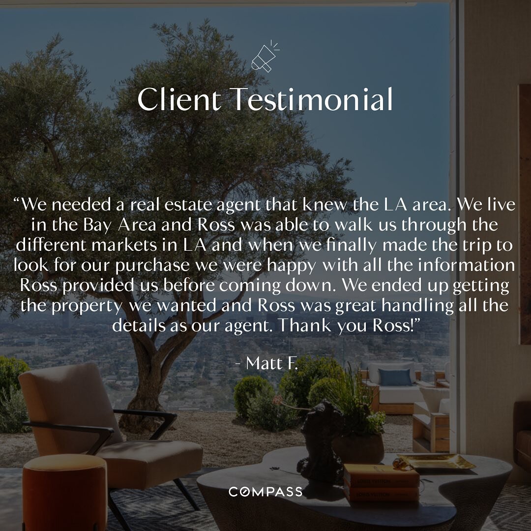 Client testimonials are the best! Thank you Matt and Paulie! 
.
.
#clienttestimonials #testimonial #clientreview #review #bestclient #clientdiaries #realestate #realestateagent #realtor #losangeles #losangelesrealtor #larealtor