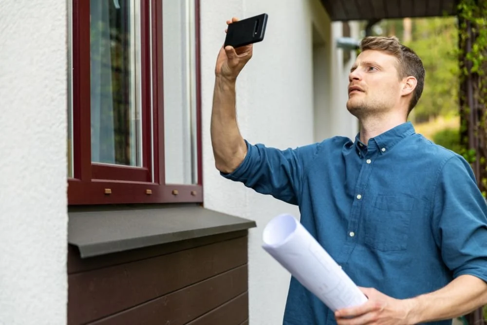 Florida home inspector reviewing the exterior of a residential property