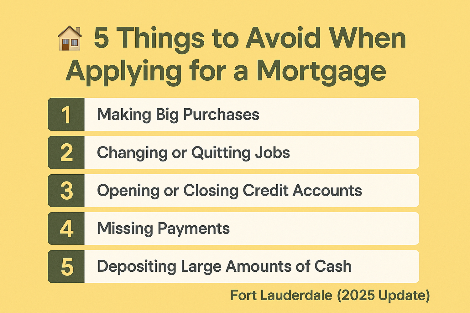 5 Mortgage Application Mistakes Florida Buyers Should Avoid (2025)