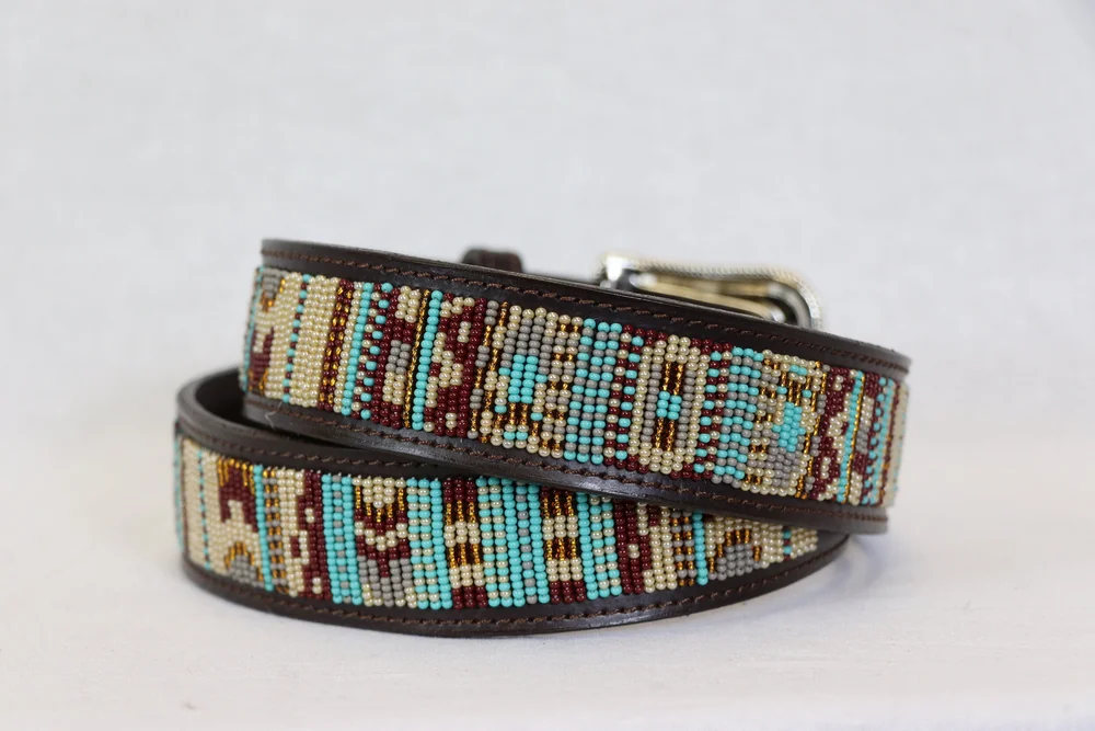 Beaded Belt - Turquoise Sand — Yonder Horse