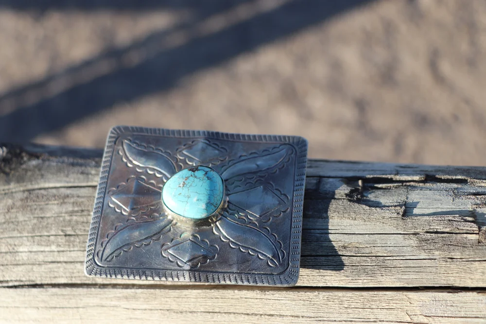 Turquoise Belt Buckle Horseback Riding Cowpoke WesternHorsewithTurquoiseStone  main image 4