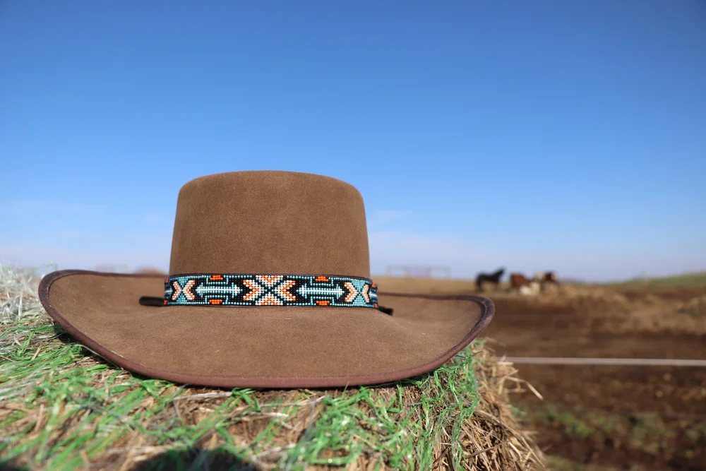 Barnstar Turquoise Beaded Hatband — Yonder Horse display picture 1
