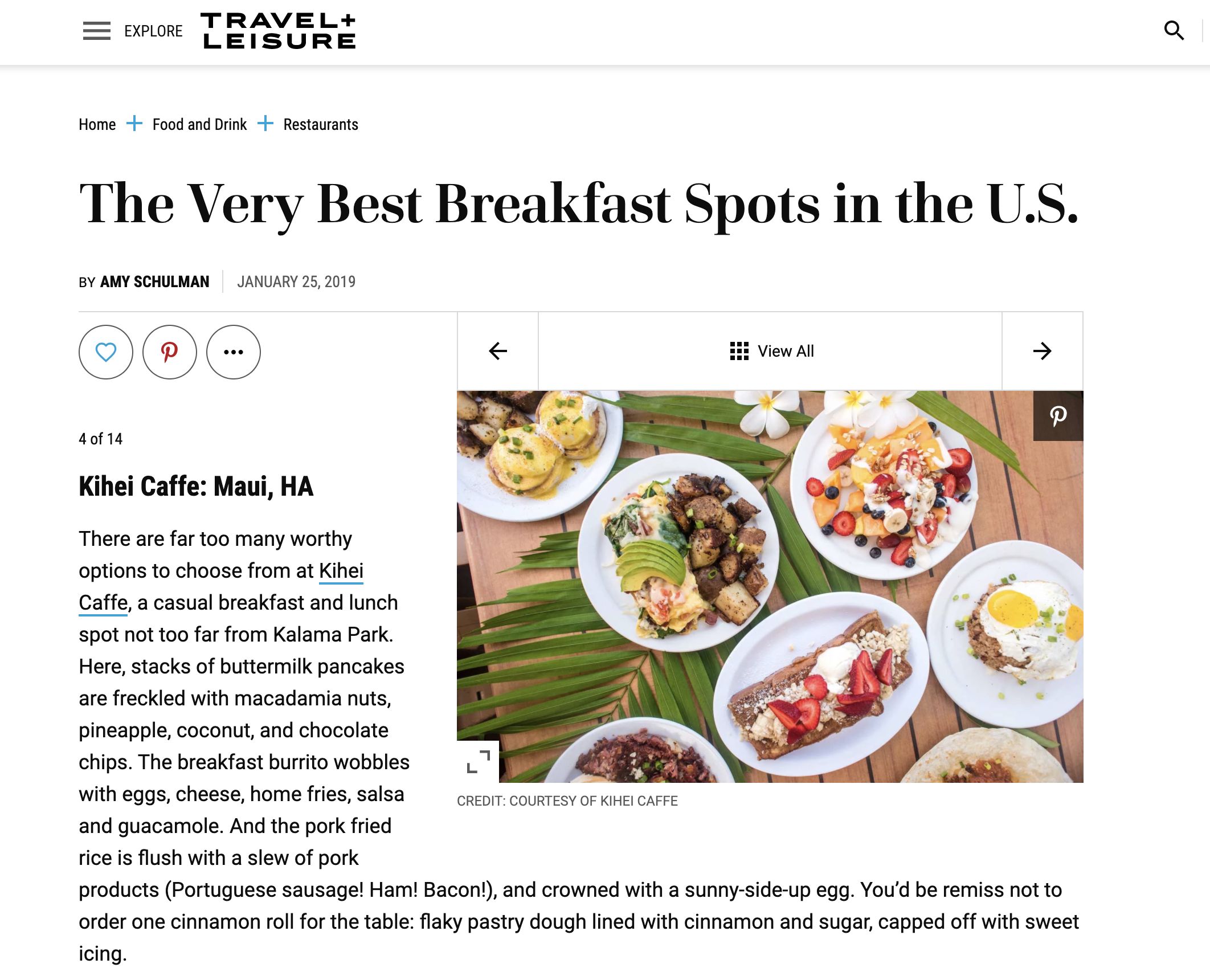 The Very Best Breakfast Spots in the U.S. 2019