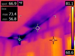 With Infrared Thermography we can pinpoint exactly where your home is losing energy. This home had some poorly installed insulation in the attic among other places