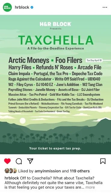 H&R Block "Taxchella" Social Post