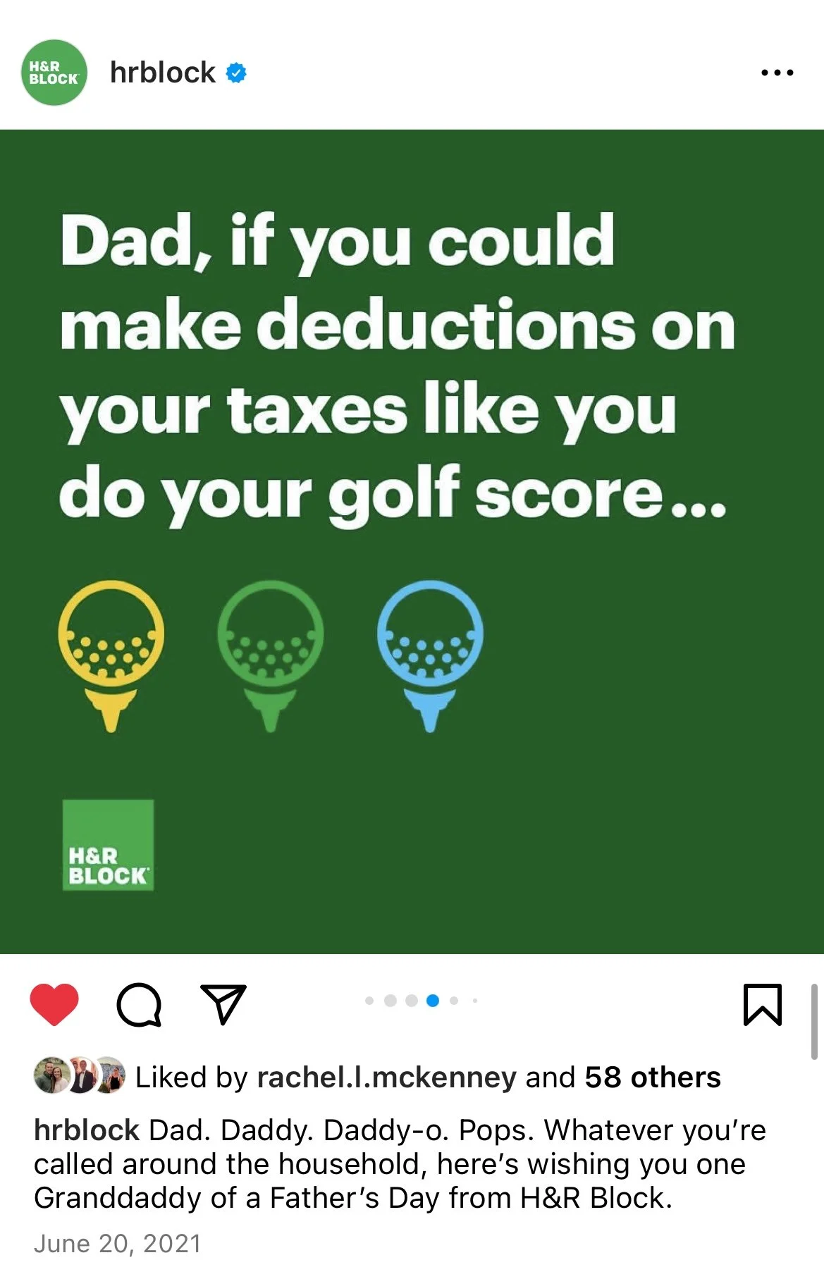 H&R Block Father's Day Social Post #2