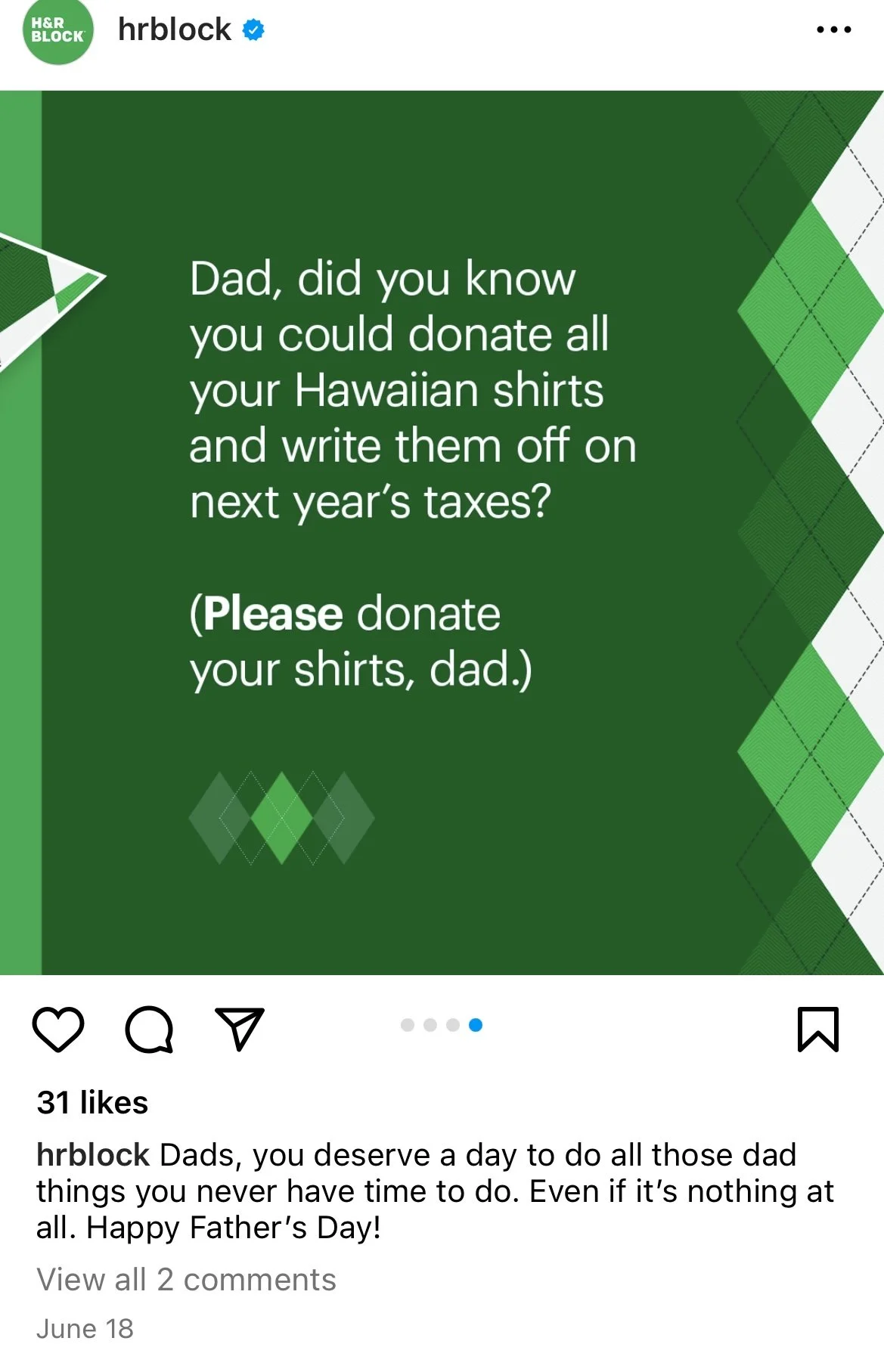 H&R Block Father's Day Social Post