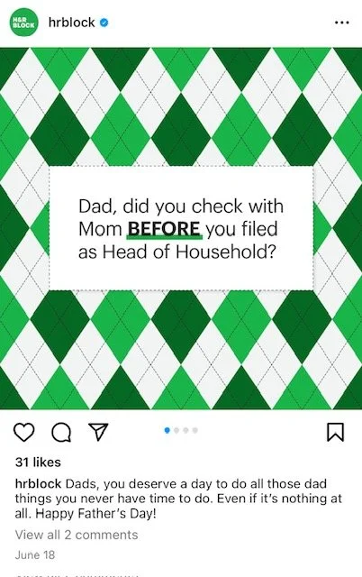 H&R Block Father's Day Social Post #3