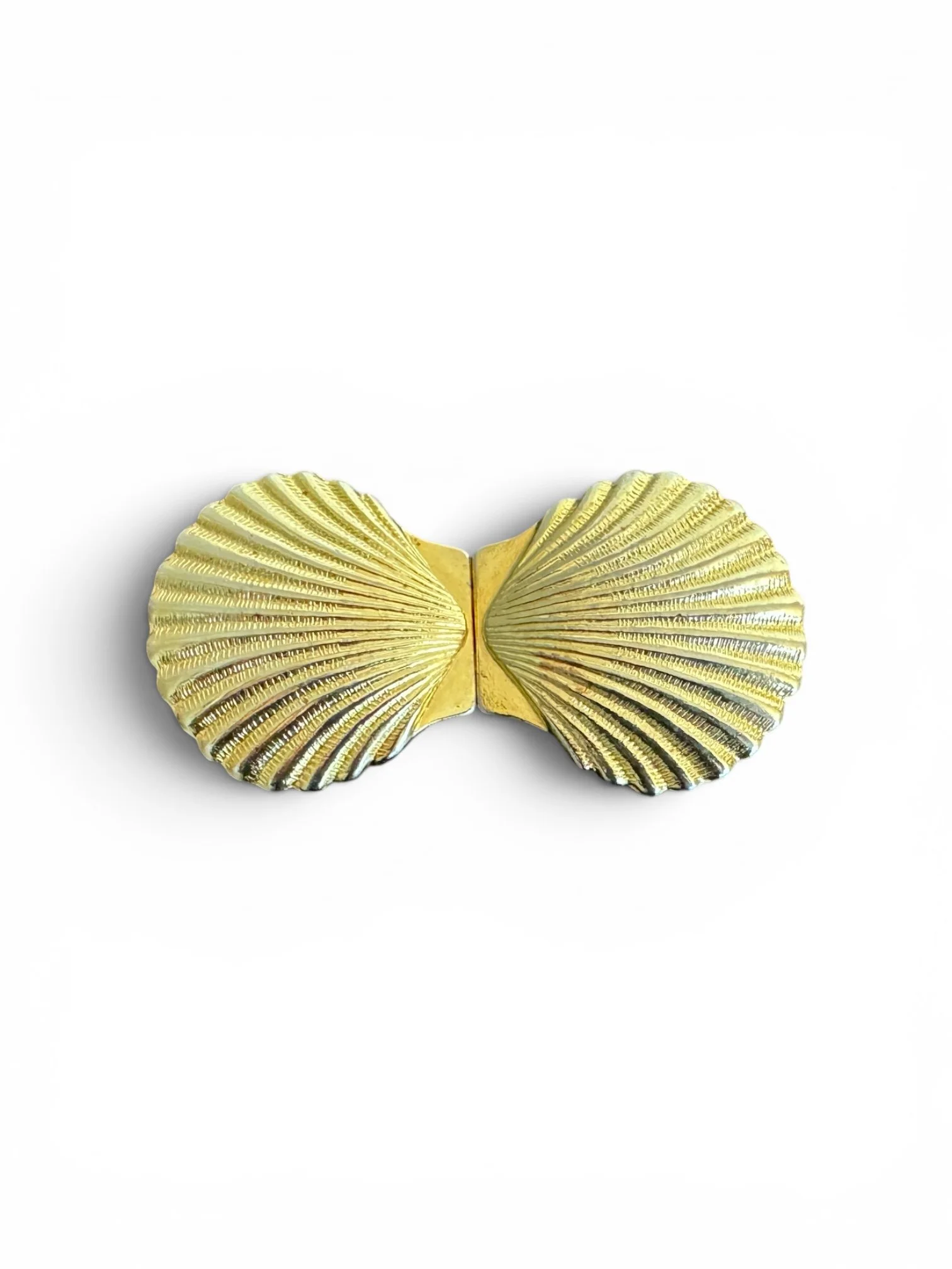 Vintage Seashell Two-Piece Clasp Belt Buckle