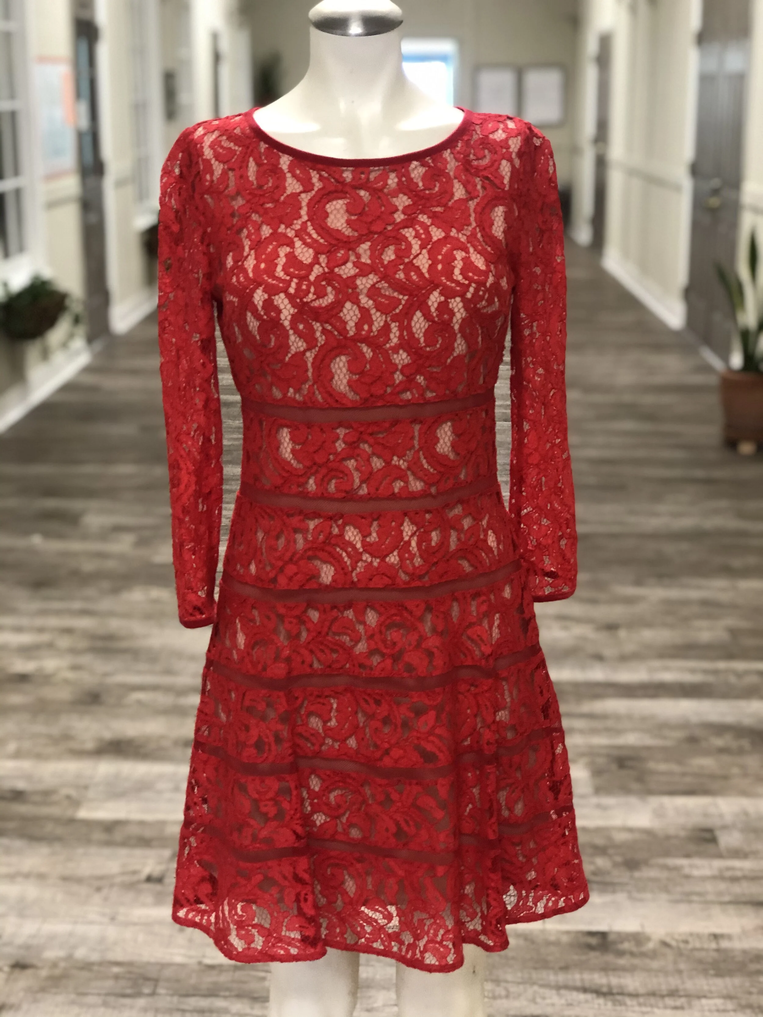 floral lace midi dress Ivory Woven Lace Midi Dress – Unique Vintage main image 0