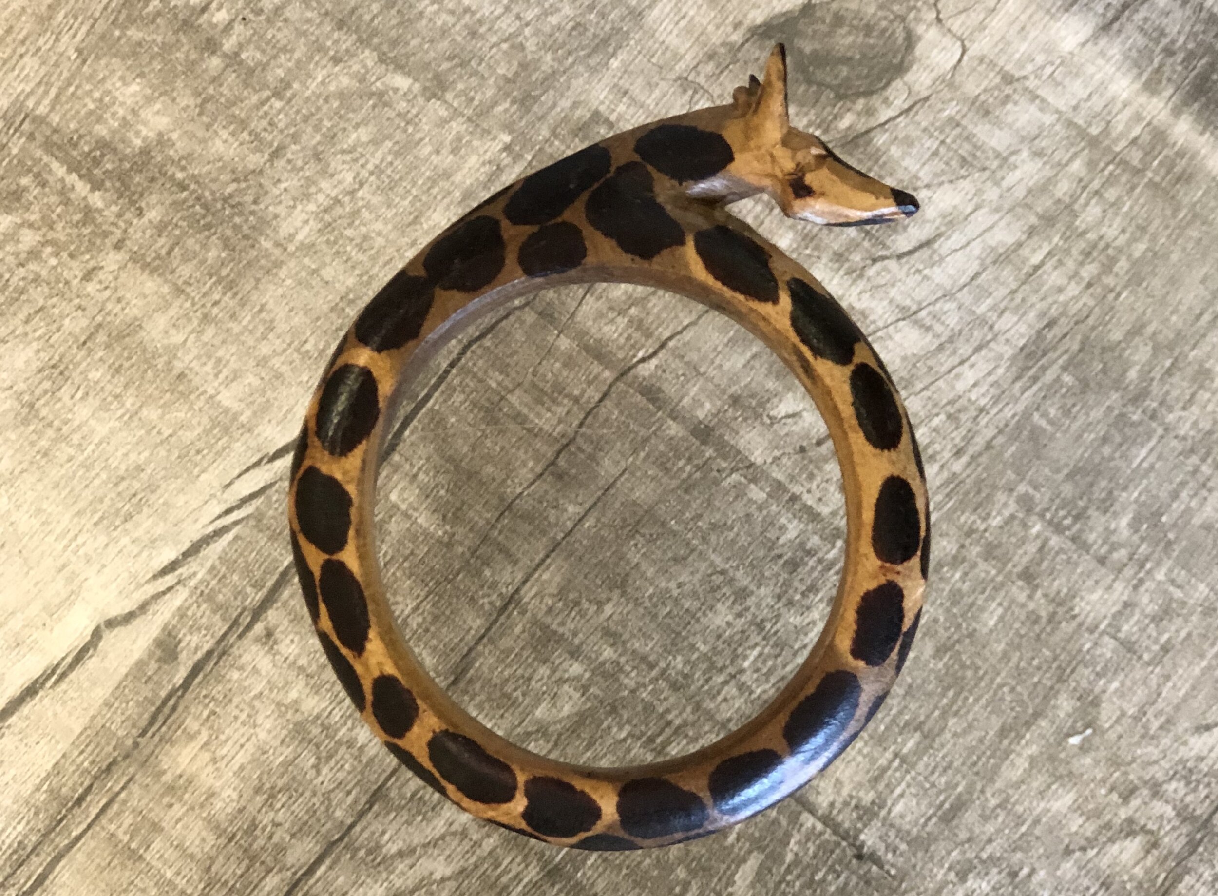 Vintage Wooden Giraffe Bangle
