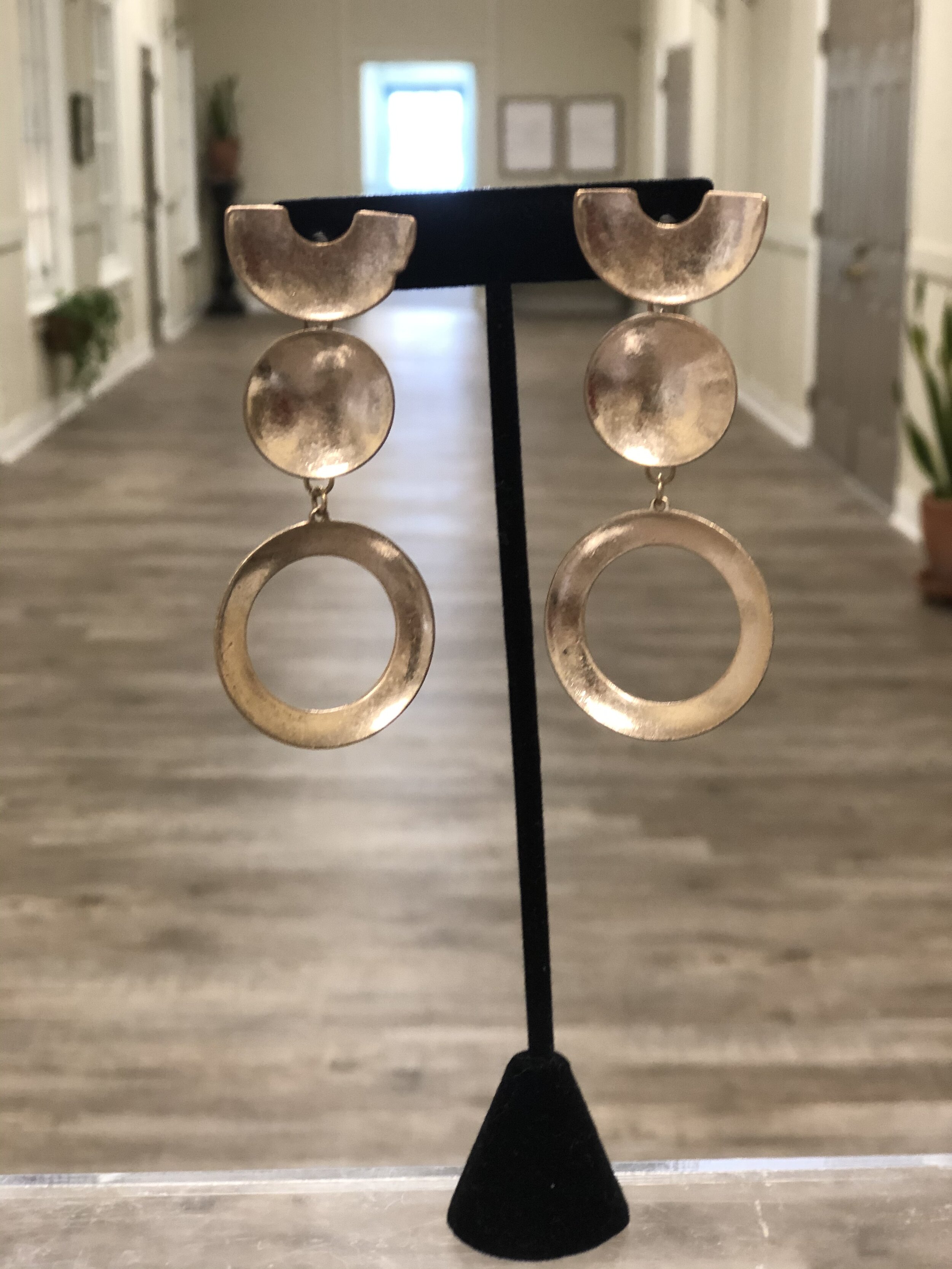 Gold Tone  Pierced Earrings