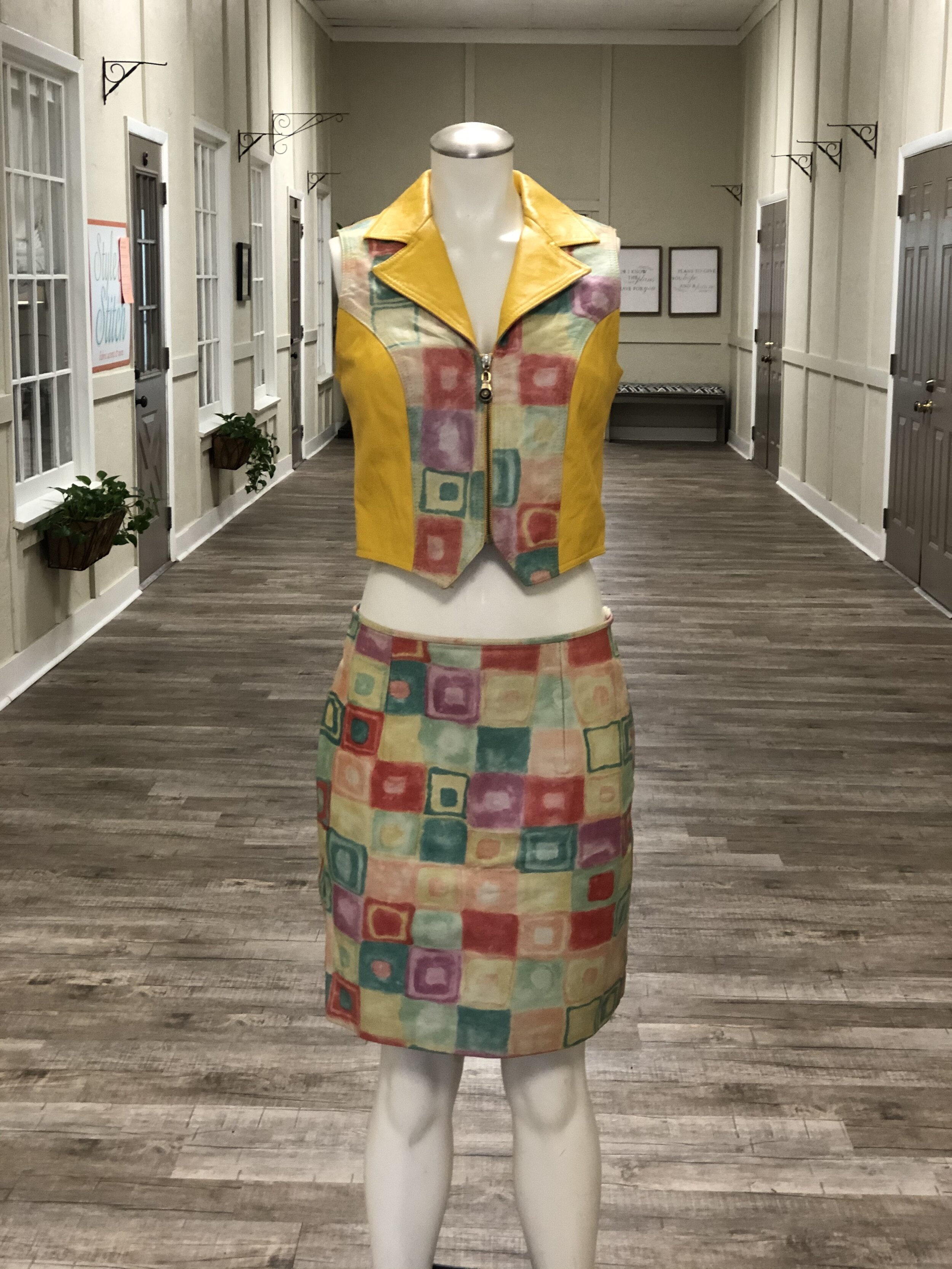 Isabel USA Leather Vest &amp; Skirt