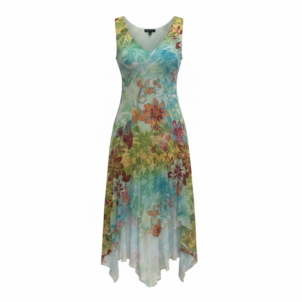 Komarov Sleeveless Chiffon Midi Dress