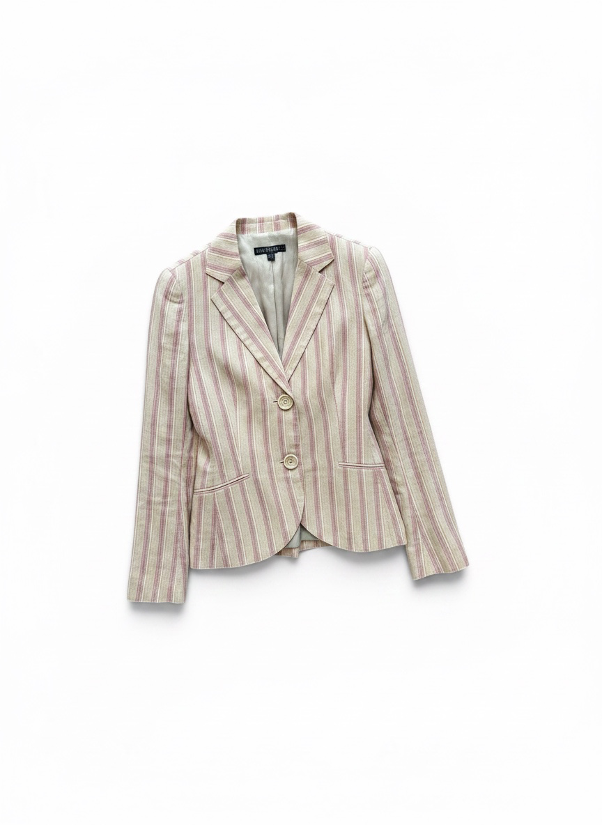 Lafayette 148 Striped Linen/Silk Blazer