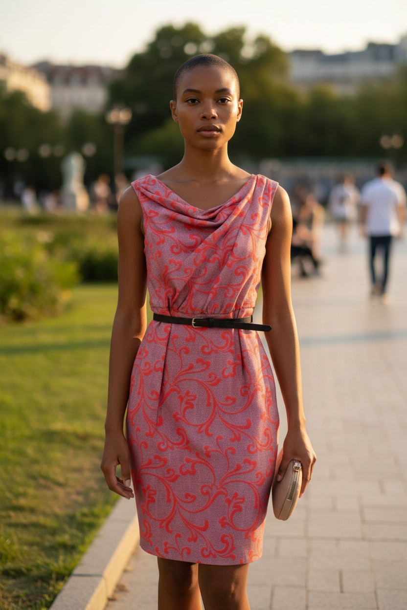 Byron Lars Beauty Mark Draped Shoulder Silk Blend Dress