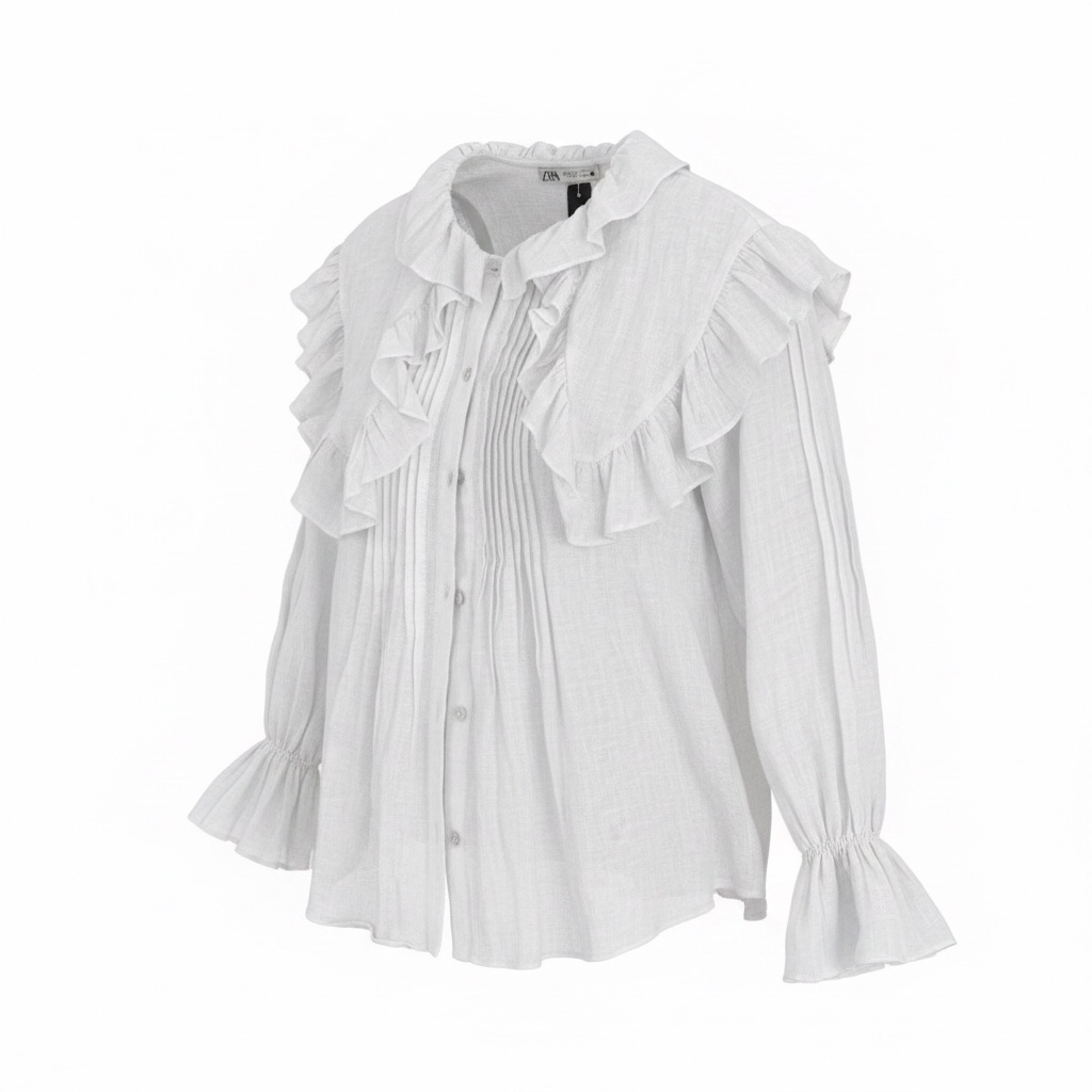Zara Ruffled Collar Top