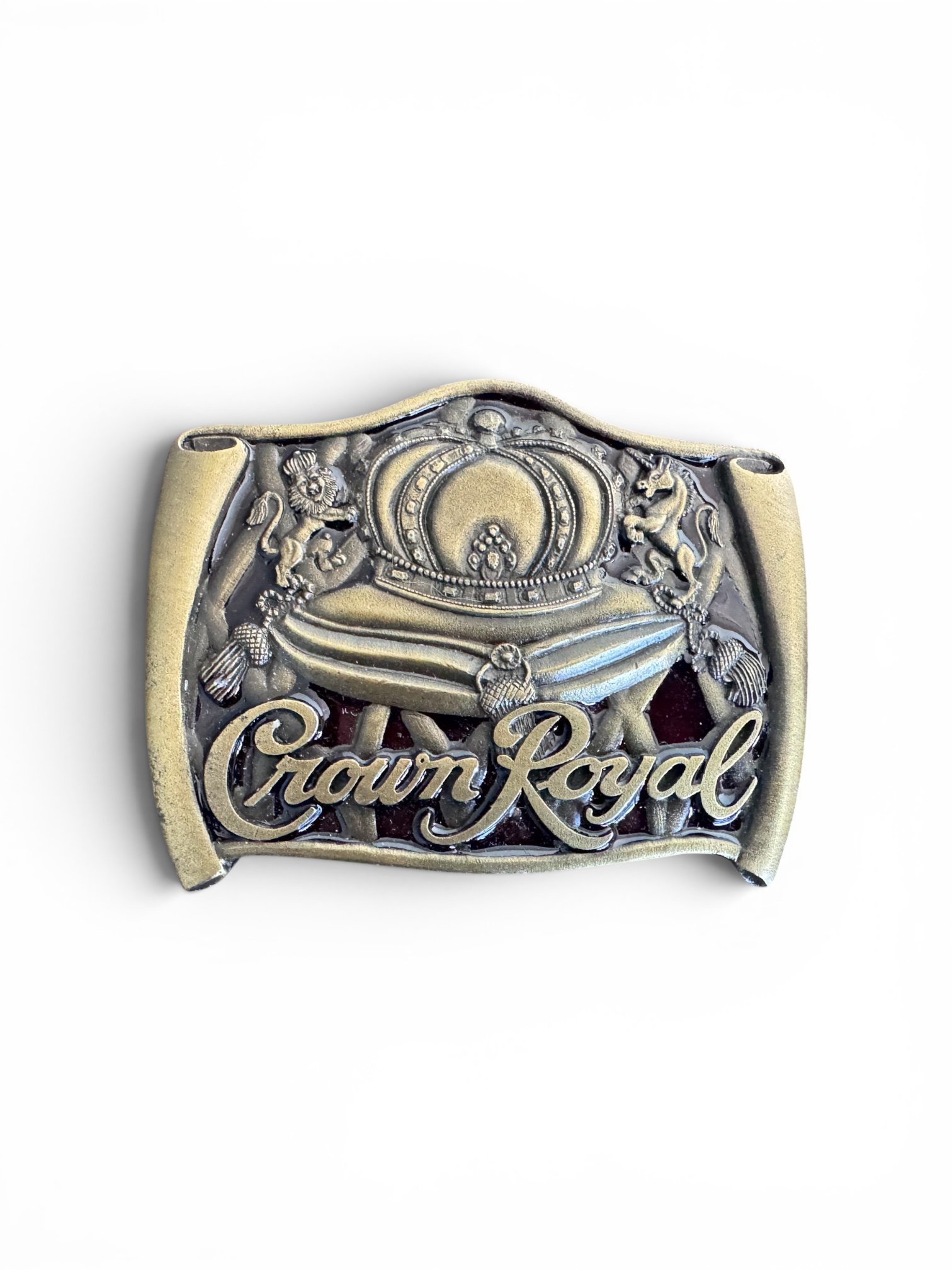 Vintage Crown Royal Brass Belt Buckle