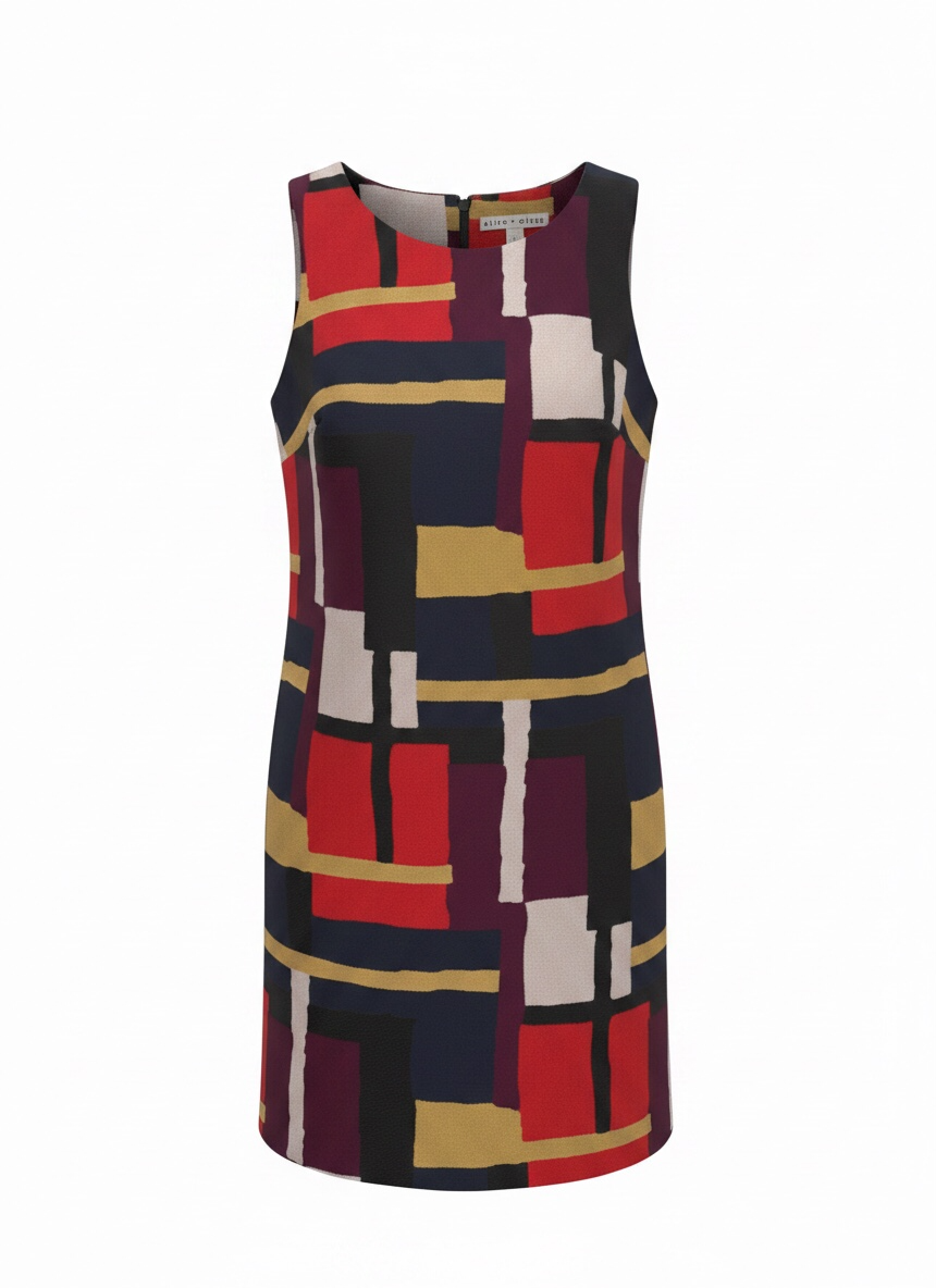 Alice + Olivia Clyde Print Sleeveless A-Line Dress